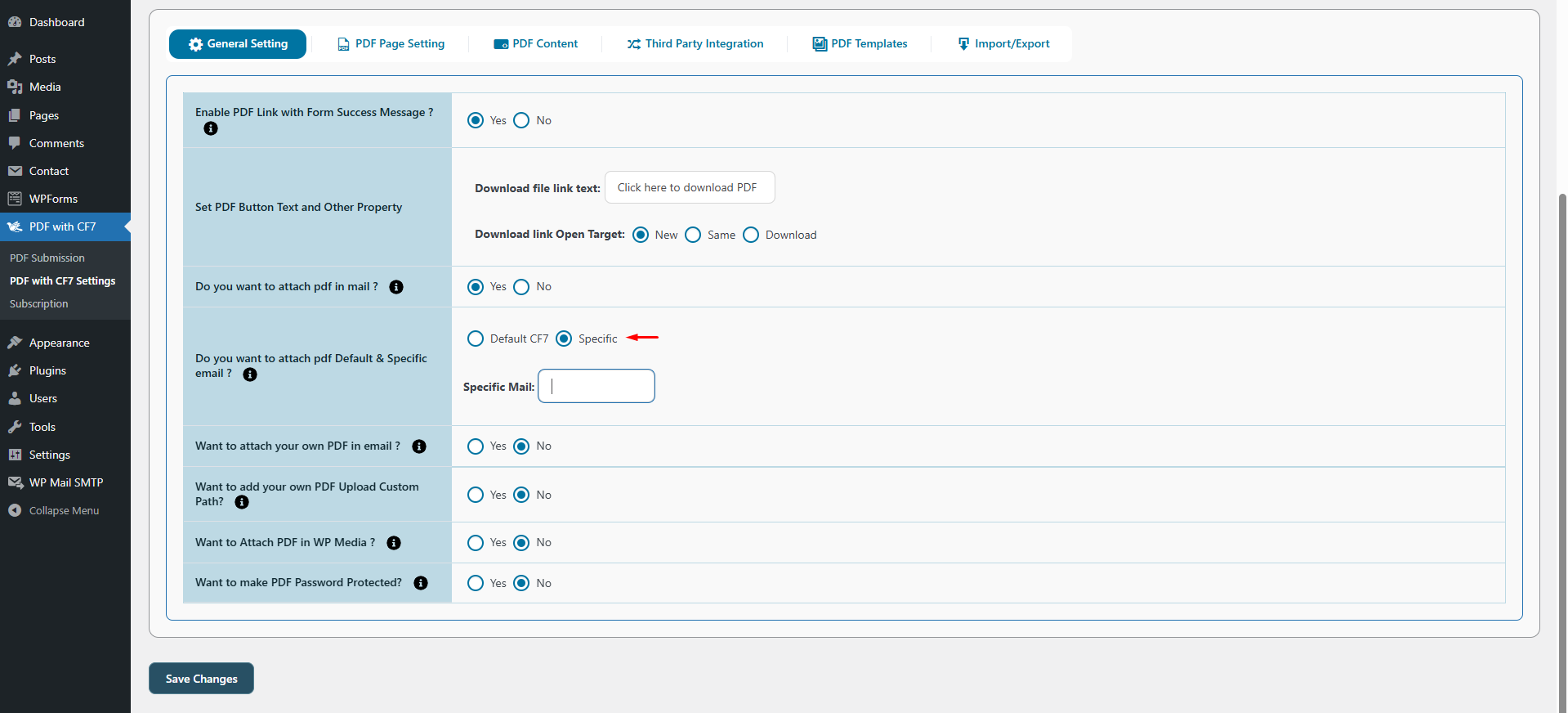 Email Attachment Setup