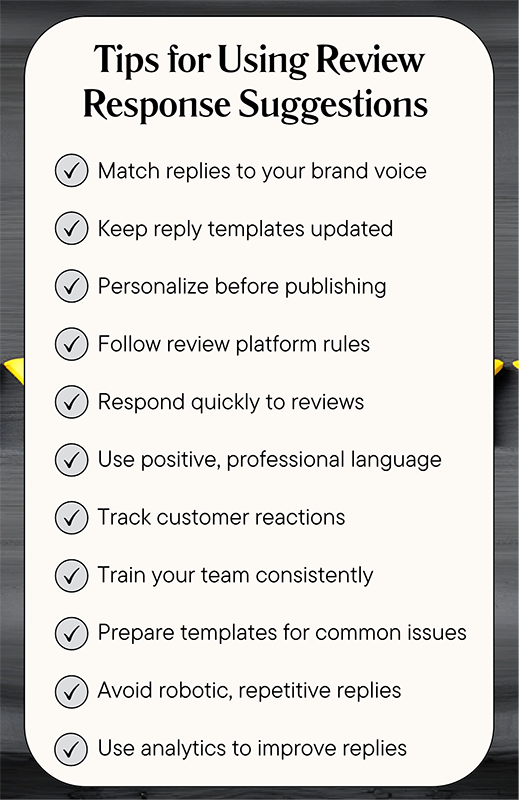 Review response checklist