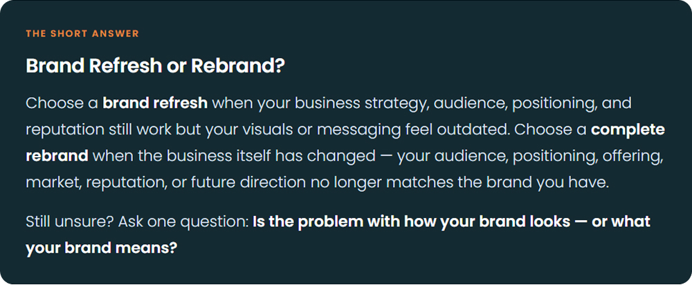 Brand Refresh Decision